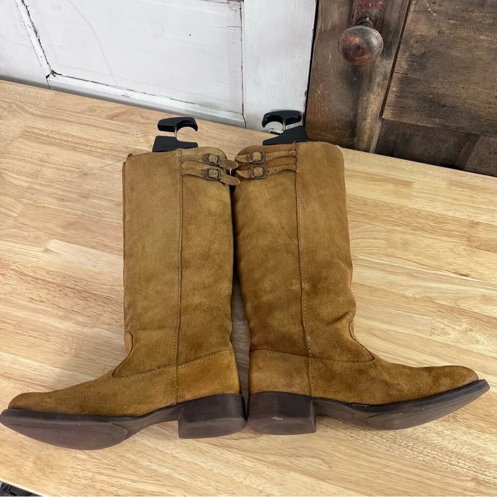 Zara Trafaluc Boots Womens 39 Below Knee Suede Tall Winter - Picture 8 of 13